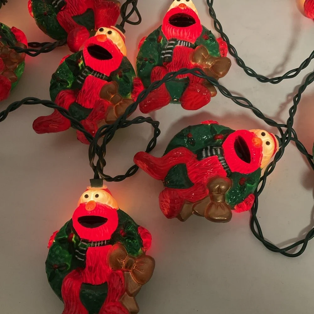 Elmo Sesame Street Christmas Light Set 10 Indoor/Outdoor 1998 Works Great - Picture 3 of 10